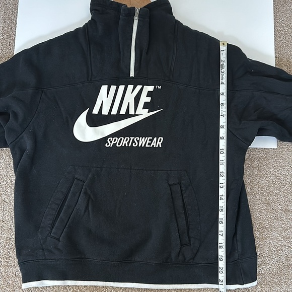 Women’s Nike sportswear half zip pullover sweatshirt with slit pockets Med Black - Picture 7 of 9